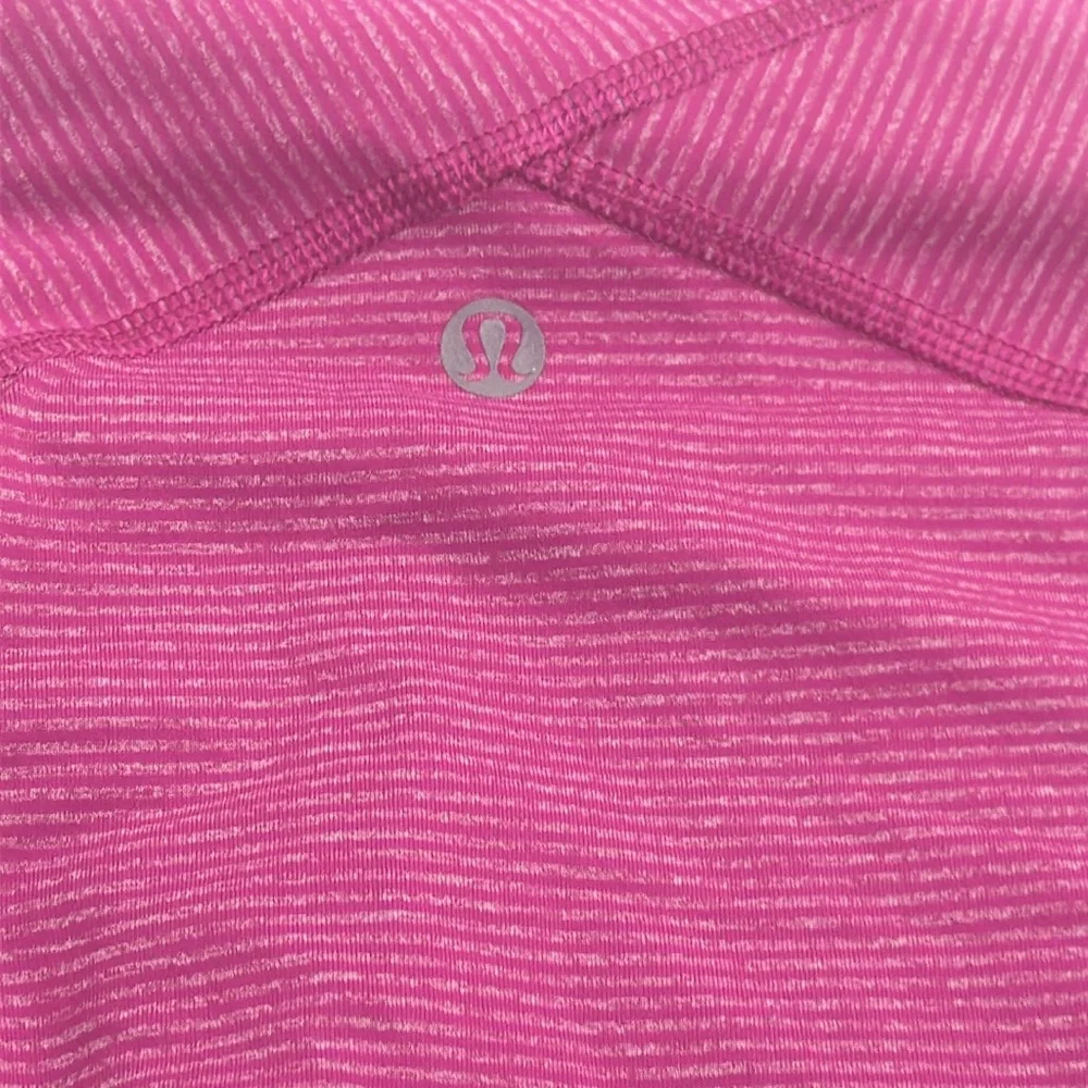 Lululemon Kris  cross 1/2 zip tonkie stripes top size 4 active wear workout gym